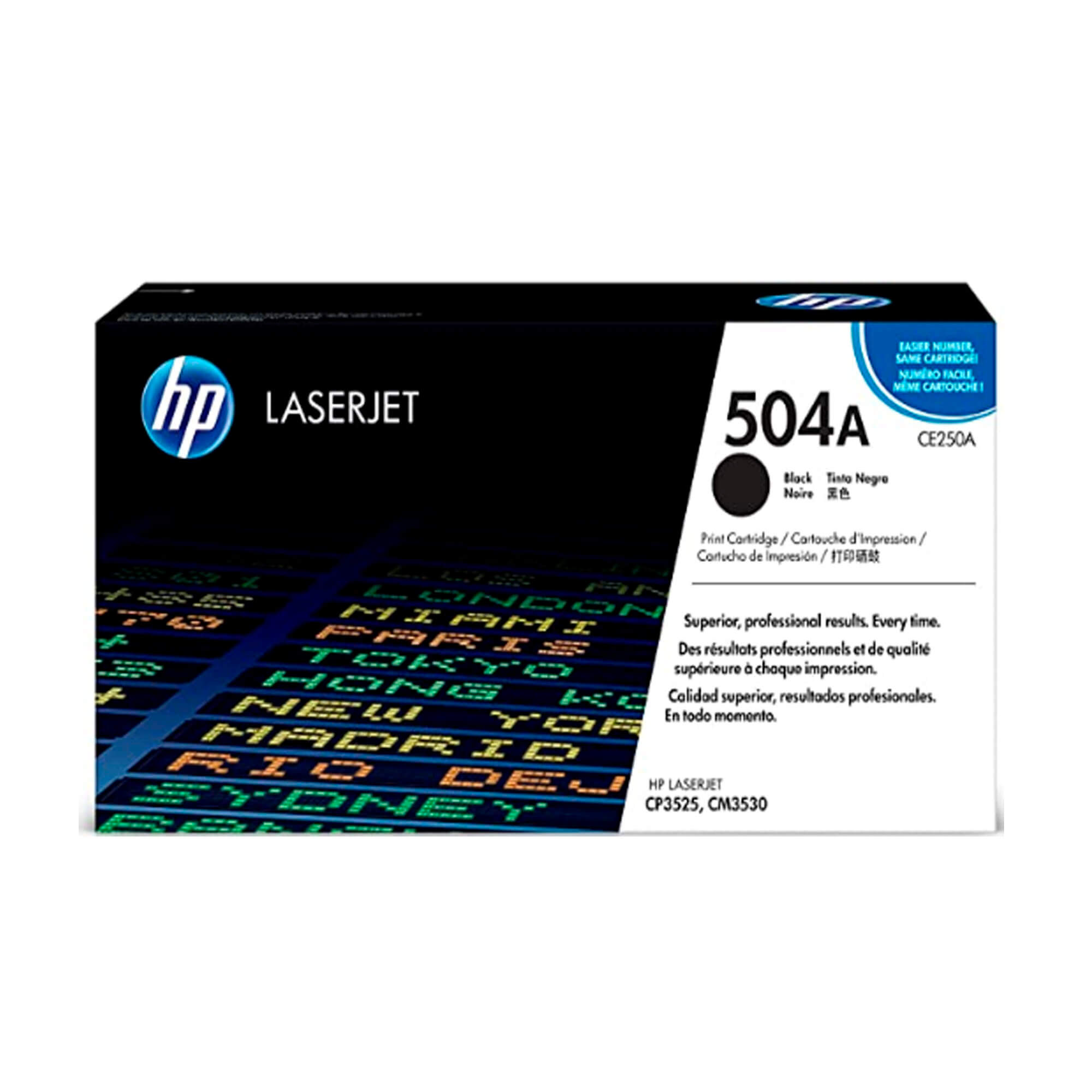 Toner HP CE250A 504A LaserJet CP3525 Negro 5.000 Paginas.