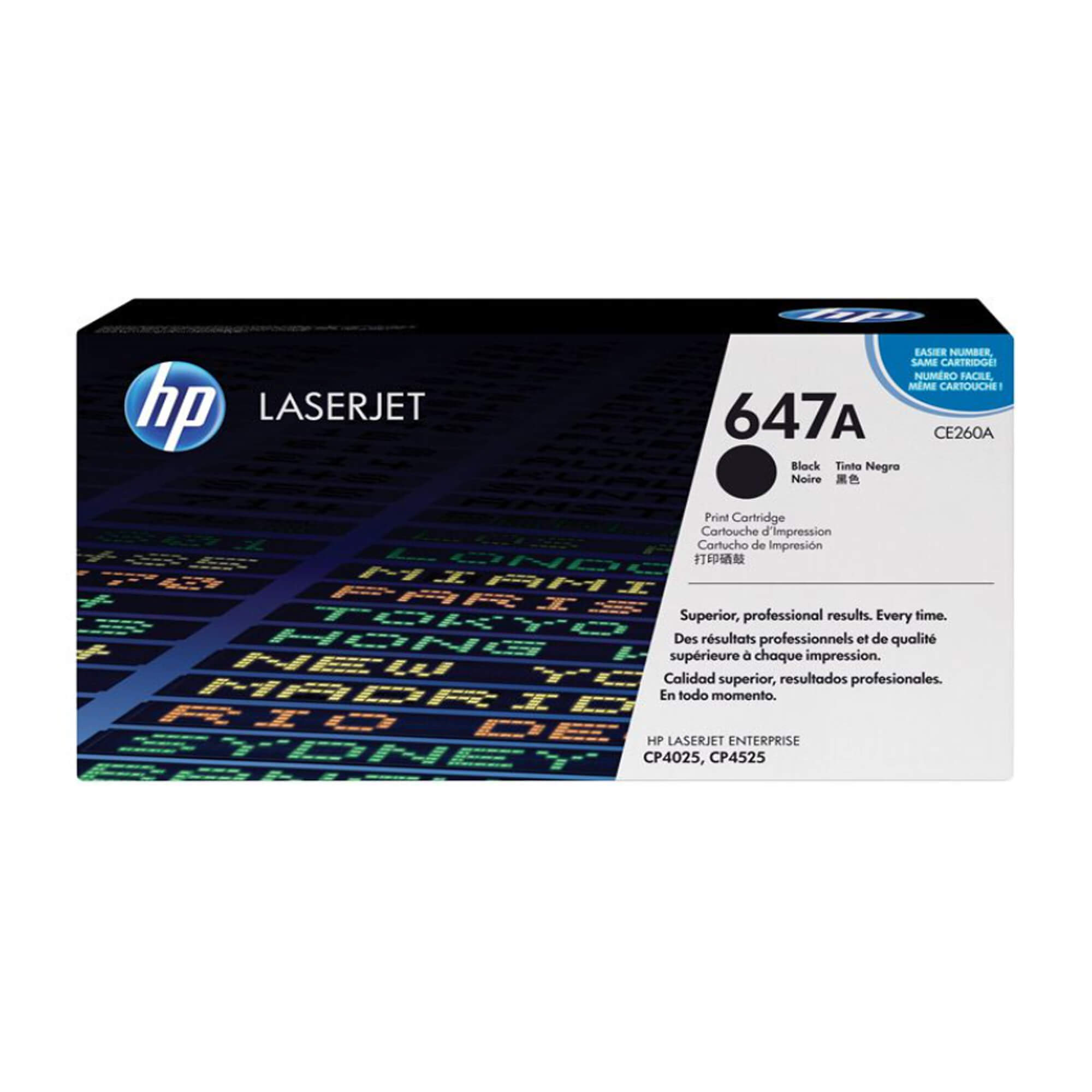 Toner HP CE260A 647A LaserJet CP4525 Negro 8.500 Paginas.