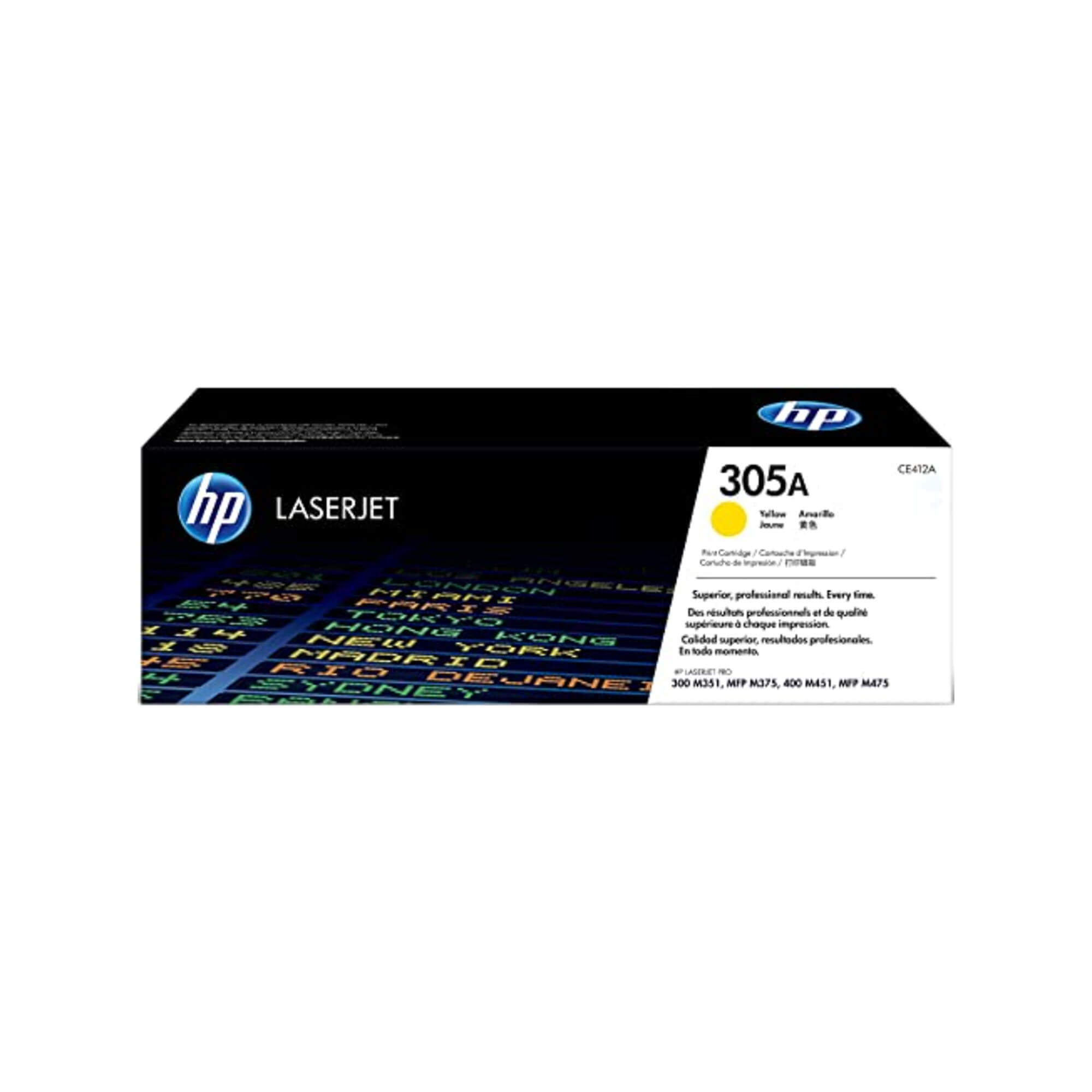 Toner HP CE412A 305A LaserJet Pro 400 Yellow 2.600 Paginas.