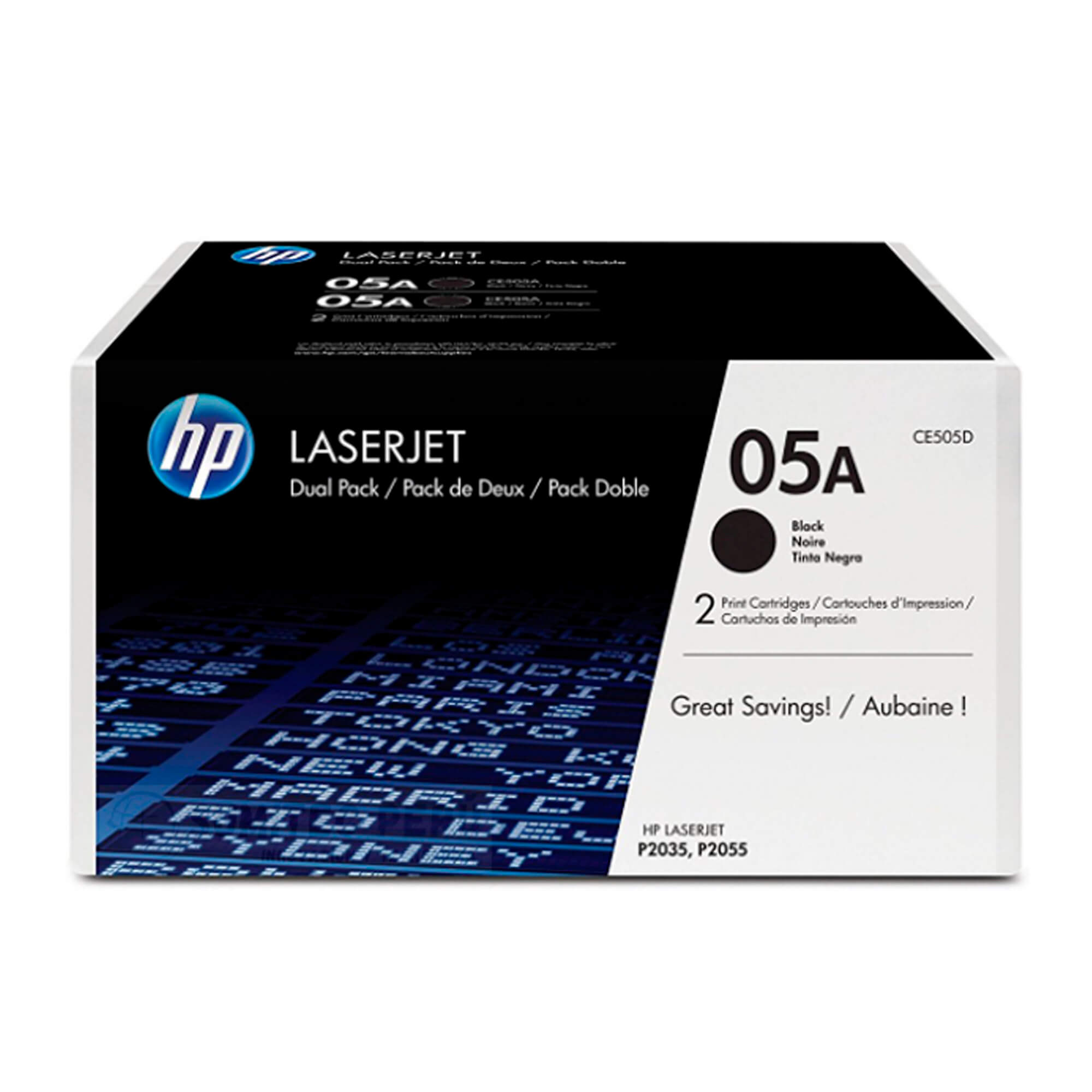 Toner HP CE505AD 05AD LaserJet P2035 Negro 4.600 Paginas