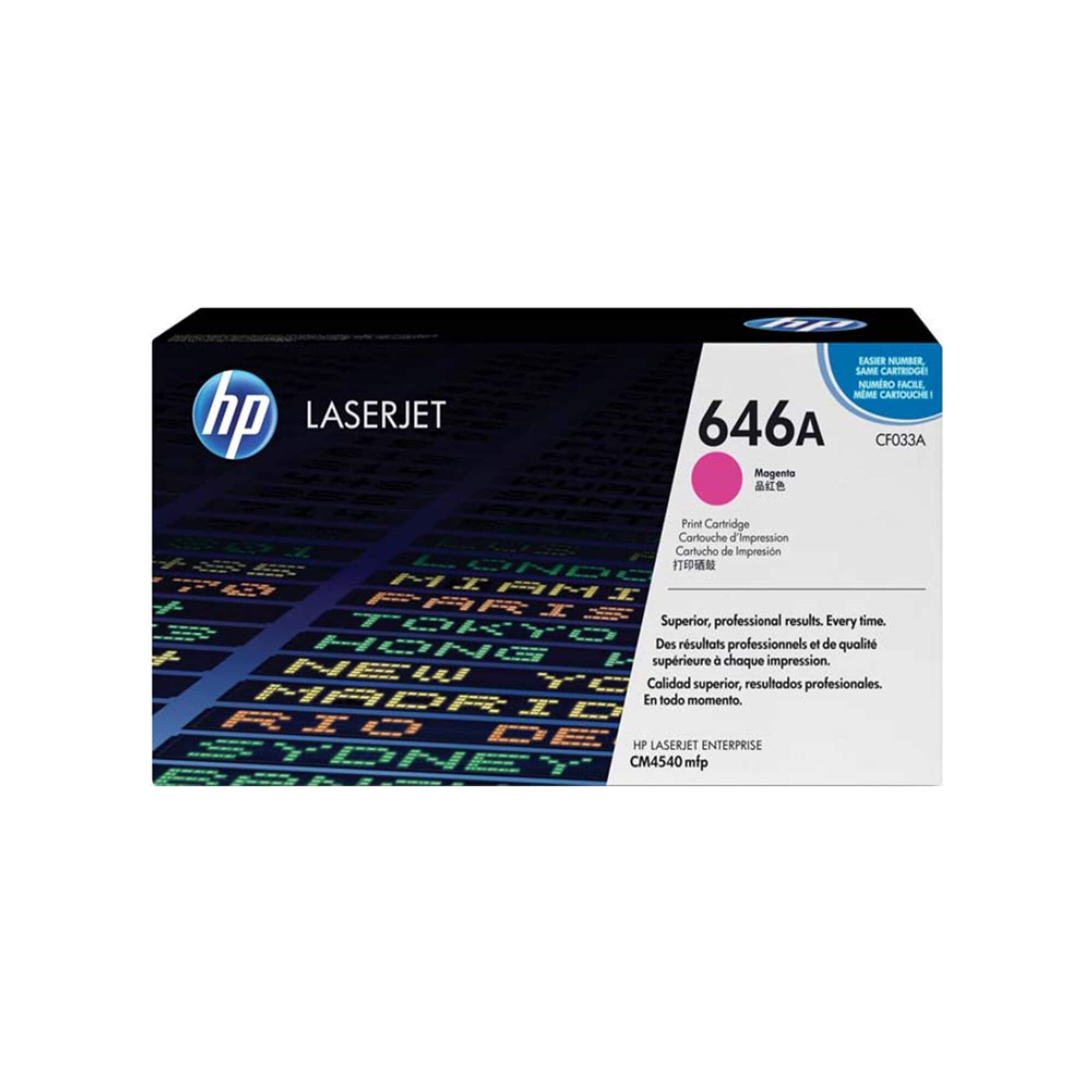 Toner HP CF033A 646A LaserJet CM4540 Magenta 12.500 Paginas.