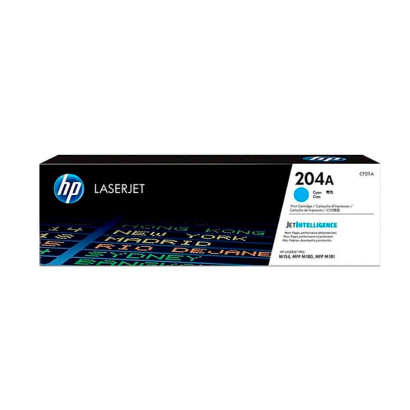 Toner HP CF511A 204A LaserJet M154A Cyan 900 Paginas.