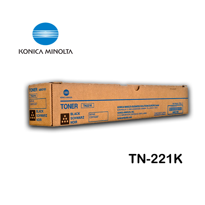 Toner Konica Minolta TN221 Black A8K3150 Bizhub C227, C287