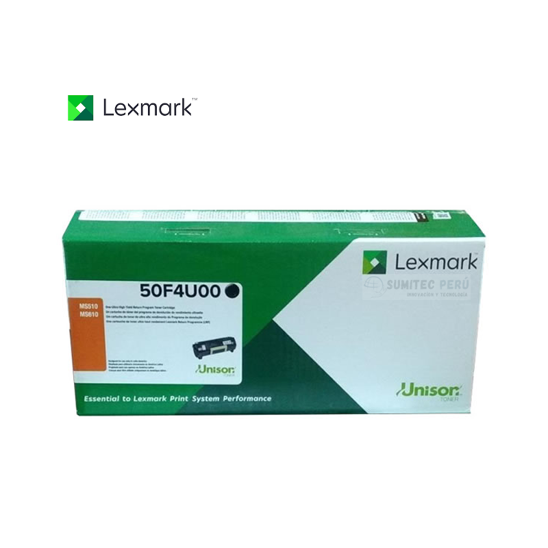 TONER LEXMARK 50F4U00 504U NEGRO 20,000 PAGINAS