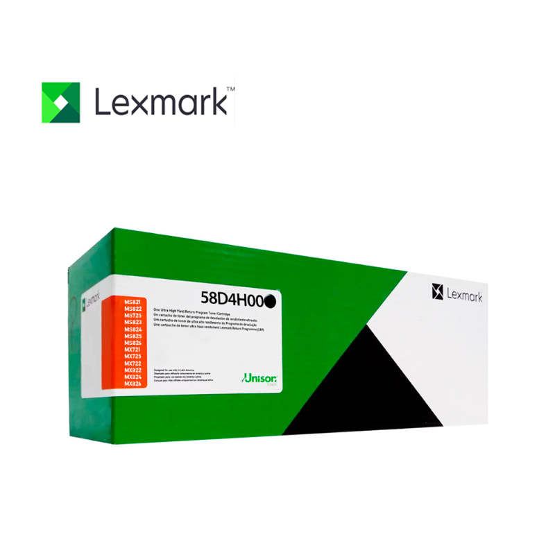 TONER LEXMARK 58D4H00 NEGRO MS826 15.000 PAGINAS