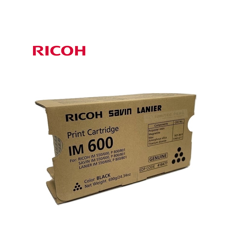 TONER RICOH IM600 418477 NEGRO 25.000 PAGINAS