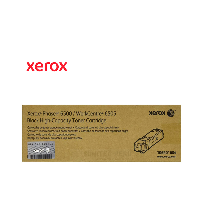 TONER XEROX 106R01604 NEGRO PHASER 6505 3.000 PAGINAS