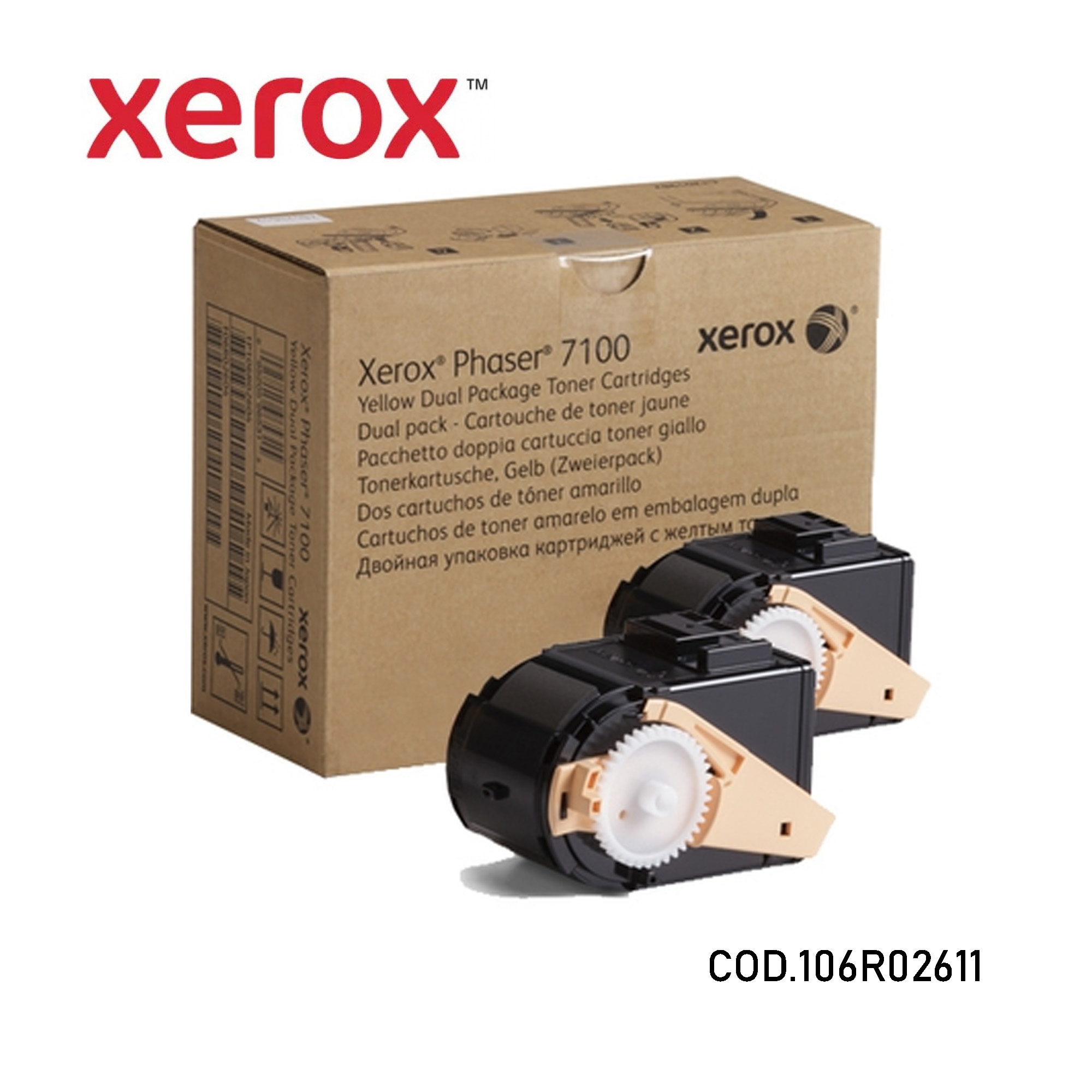 TONER XEROX 106R02611 DUAL PACK YELLOW PARA PHASER 7100